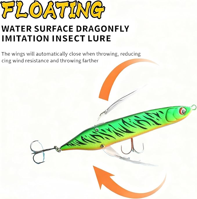 opwater Crawler Walks On Water Dragonfly Big Bass Blow Ups Great Fishing Gift Great for Freshwater Fishing
