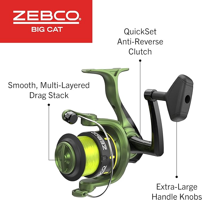 Zebco Big Cat Spinning Reel and Fishing Rod Combo