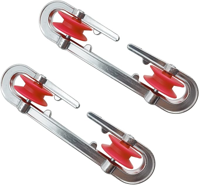 ZLY Aluminum Clothesline Spreader,Pulley Clothesline Accessories for Heavy Loads and Long Clothesline(2 Pack) Silver