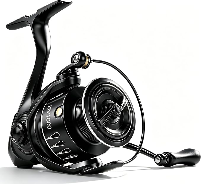 Jenseits Lightweight Spinning Fishing Reel, Sealed Carbon Fiber Up to 20 LB Max Drag, 5+1/6+1BB for Freshwater, 5.2:1 Gear Ratio,CNC Aluminum Spool,1000 Perfect for Ice Fishing, 2000-5000 Series