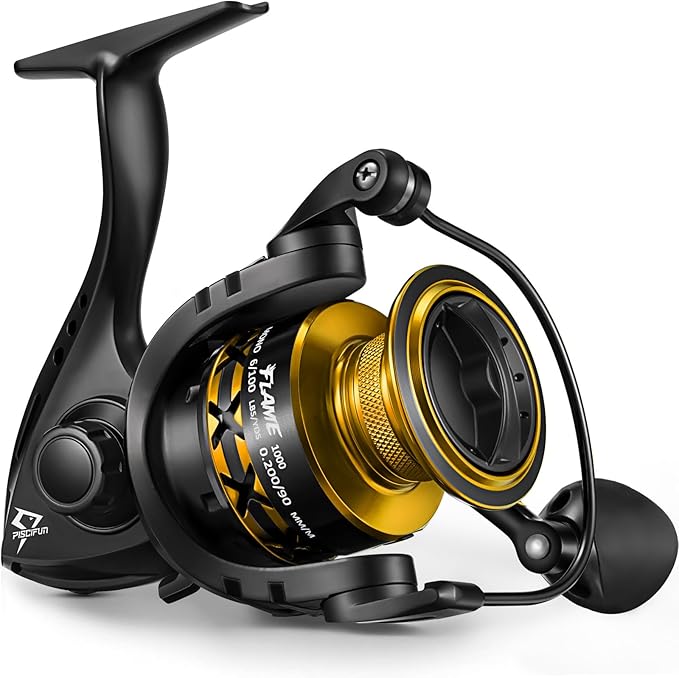 Piscifun Flame Spinning Reels, Lightweight 9+1BB Ultra Smooth Spinning Fishing Reels, 19.8LBs Max Drag