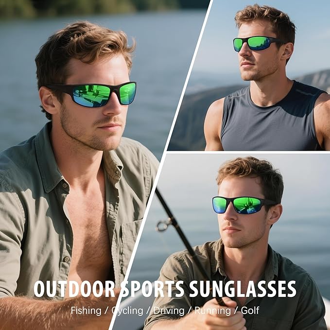 Sports Polarized Sunglasses for Men Women Wrap Around Sun Glasses Fishing Cycling Driving Running UV Protection