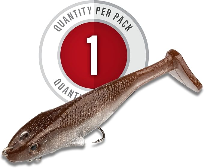Strike King Final Copy Fishing Lure, Pre-Rigged Soft Plastic Swimbait, Free-Swinging Size 4 Treble Hook, Belly Magnetic Hook Keeper, 7/8-Ounce