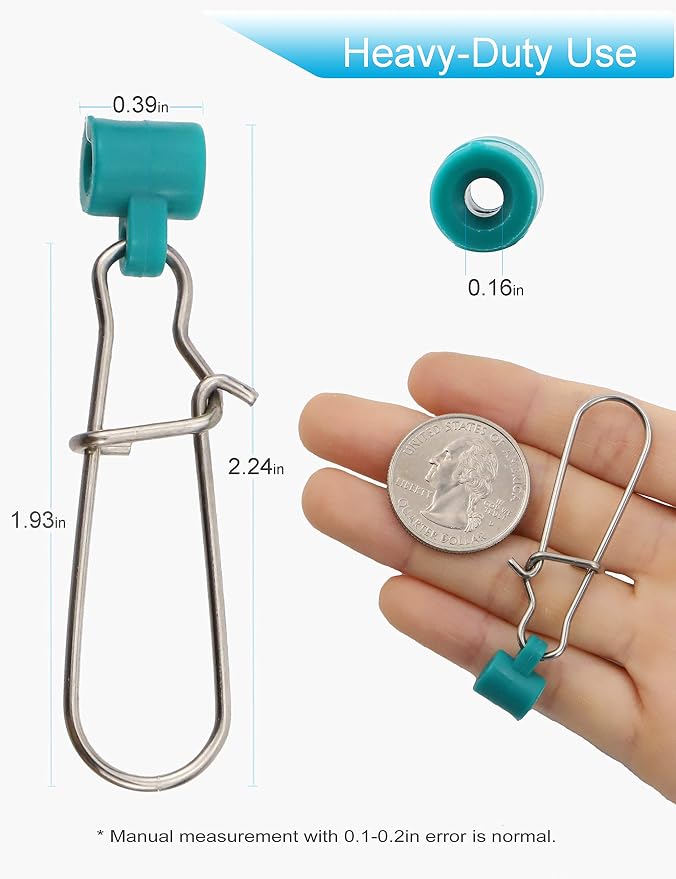 Fishing Line Sinker Slides Catfishing Rig, Saltwater Heavy Duty Sinker Weights Connector with Duo Lock Snaps