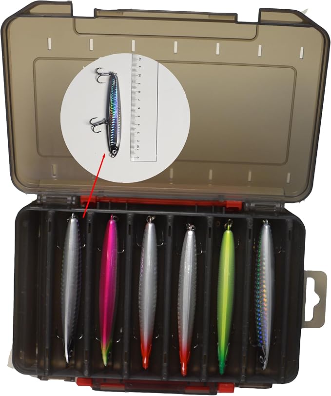 Plastic Storage Box for Lure Hard Bait,Double Sided,12/14 grids(B1420)