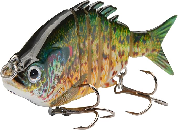 Bassdash SwimPanfish 0.34oz Hard Swimbaits Multi Jointed Topwater Trout Bass Fishing Crank Lure for Freshwater and Saltwater
