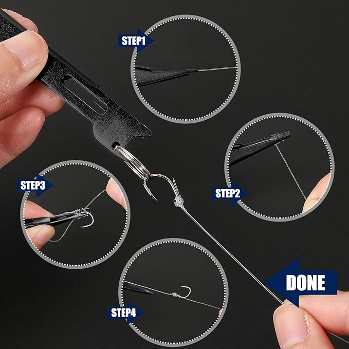Deekin 3 Pcs Fishing Line Knot Quick Tie Fishing Knot Tying Tool Fly Nail Knot Tool Fly Angler Accessories Fly Tying Equipment for Hooks Lures Lines Men