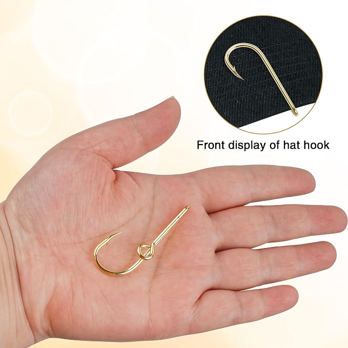 Fishing Hook Hat Pins,10pcs/20pcs Pins for Fishing Hat Hook Clip,Tie Clips for Hat Clasp Fashion Trend Hat Decoration Gold&Black