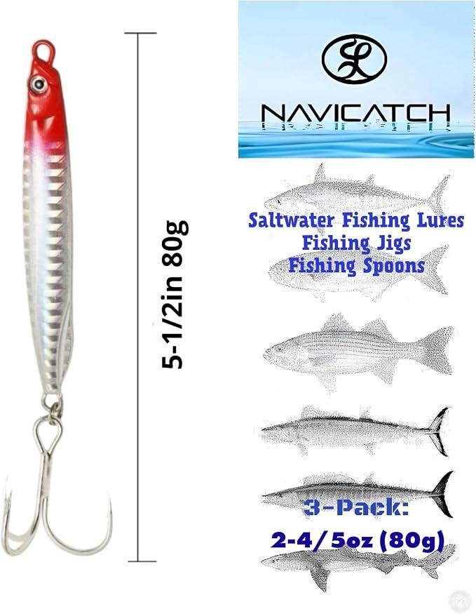 Saltwater Fishing Lures Fishing Jigs Fishing Spoons for Striped bass, Pompano, Spanish Mackerel ，Bluefish