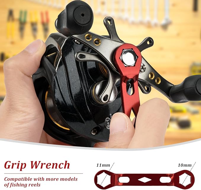 THKFISH Fishing Reel Repair Tool Kit, 13 Pcs Fishing Reel Bearing Tool Kit Remover Reel Bearing Remover Kit for Baitcasting Reel Lightweight DIY Use Tools