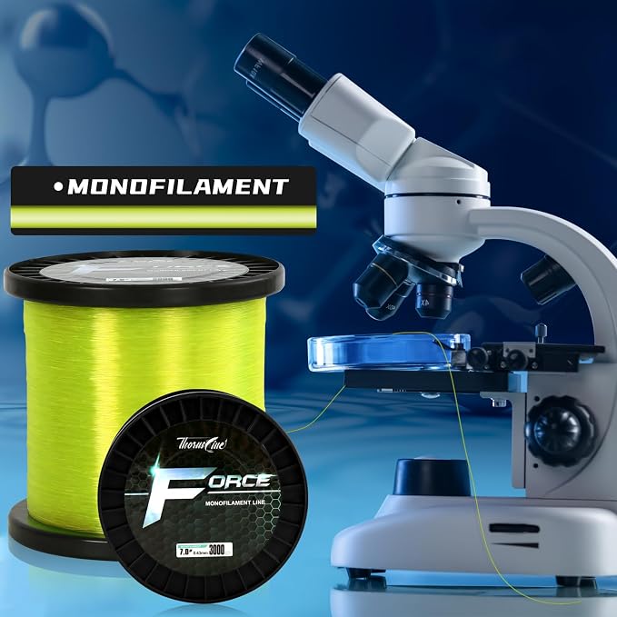 Force Monofilament Fishing Line, Heavy Duty Strong Mono Fishing Wire, Clear Nylon Leader Line