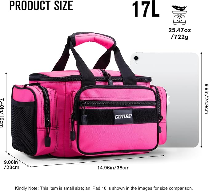 Goture Fishing Tackle Bag with 3 Tackle Boxes, Soft Side 600D Water-Resistant Cross Body Sling Fishing Bag, Small Saltwater Gear Storage Tactical Bags, Gifts for Men/Women (14.96"x9.06"x7.48")