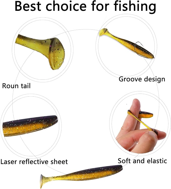 Paddle Tail Swimbaits,Soft Plastic Fishing Lures Swim Baits for Bass Fishing,30/50pcs with Box,Soft Plastic Swimbaits for Bass Trout Crappie Lures Kit for Saltwater Freshwater