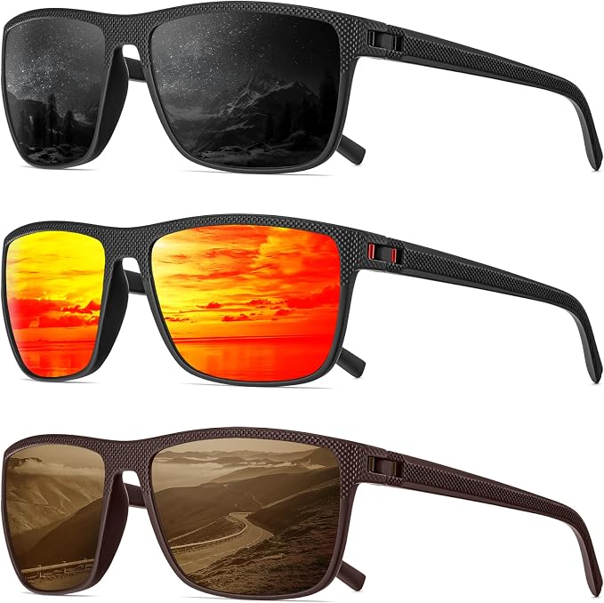 Polarized Sunglasses Men, Mens Sunglasses Polarized UV protection Lightweight Sun Glasses for Driving Fishing Golf