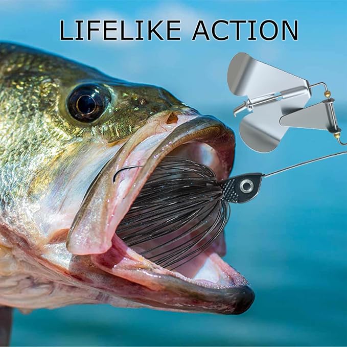 Fishing Lures Buzzbait Spinnerbait Jigs Lure for Bass Pike Fishing Freshwater 5/8oz Bass Fishing Lures
