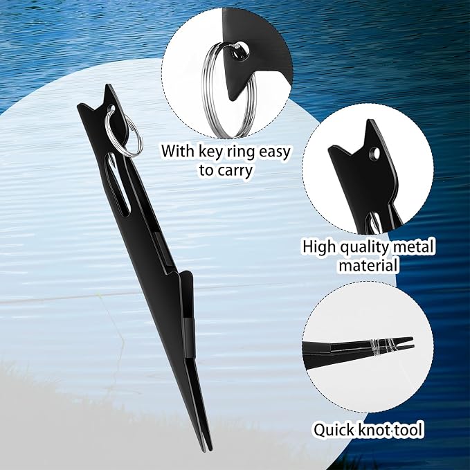 Gisafai 6 Pcs Fishing Line Knot Tyer Tying Tool Quick Tie Nail Knot Tying Tool Fly Fishing Angler Accessories Fly Equipment for Hooks Lures Lines Men