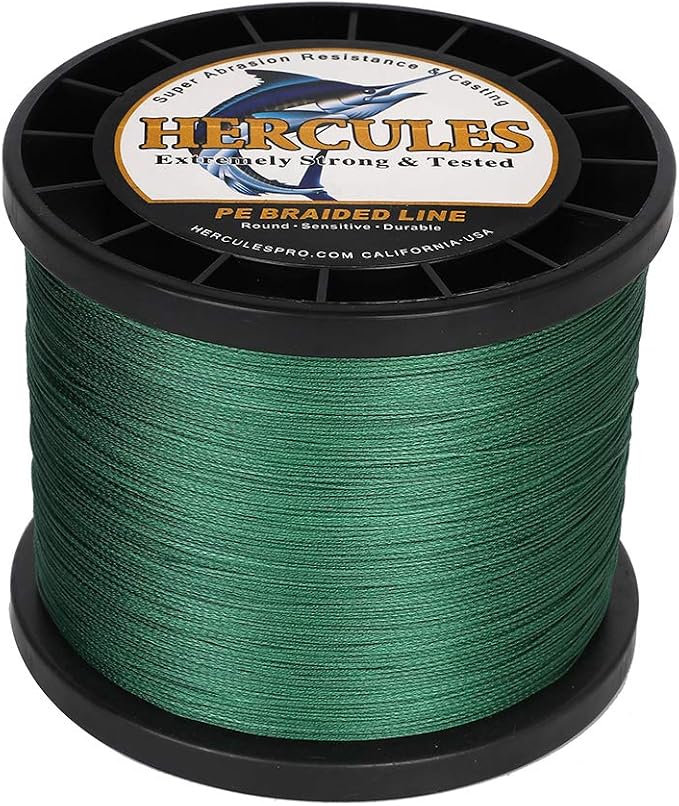 HERCULES Cost-Effective Super Strong 4 Strands Braided Fishing Line 6LB to 100LB Test for Salt-Water, 109/328 / 547/1094 Yards (100M / 300M / 500M / 1000M), Diam# 0.08MM - 0.55MM, Hi-Grade
