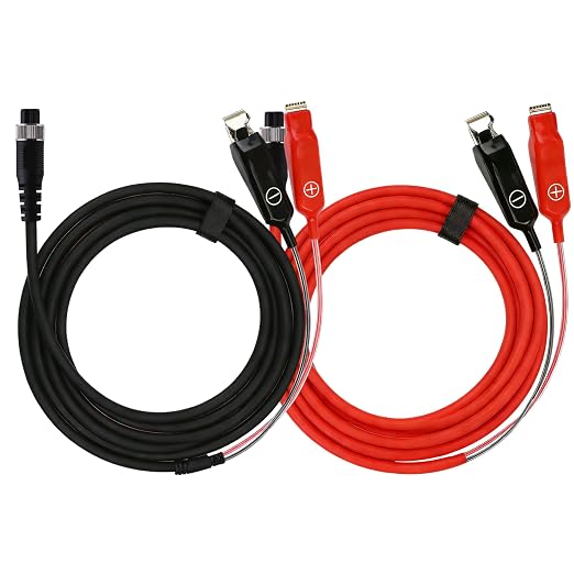 Power Cord Cable 10 FT (300 CM) Compatible for Daiwa Tanacom Seaborg Leobritz, Shimano Plays BeastMaster ForceMaster Electric Fishing Reels (Black (1 Pc) + Red (1 Pc))