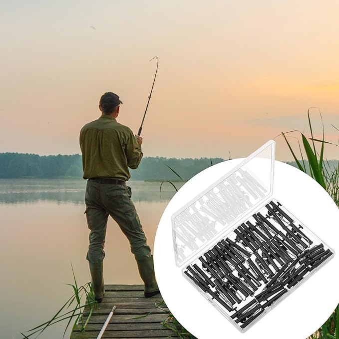 Soulchen 50 Pcs Sinker Slides for Catfishing with Metal Snaps ABS Fishing Weight Sinkers Slider Clip Outdoor Accessories Catfishing Tackle Equipment for Fishing Boat Beach
