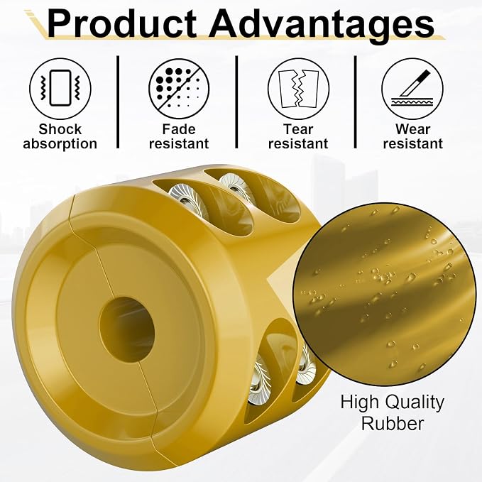 BFXM Rubber Winch Stopper for Cable Hook, Rubber Rope Line Saver for ATV UTV SUV Winches, with Allen Wrench (Yellow)