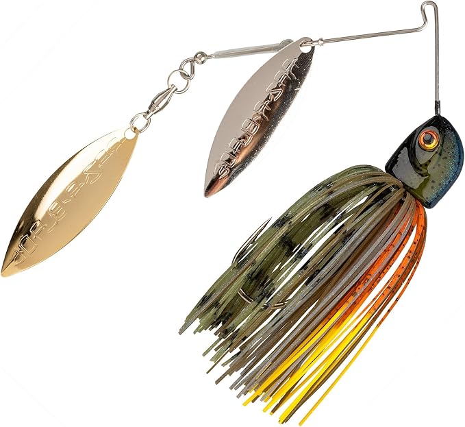 Strike King (TGBDWEL34-234) Tour Grade Bottom Dweller Spinnerbait Fishing Lure, 3/4-Ounce, Size 5/0 Hook, Tandem Raz-R Blade High RPM Blades, Hand-Tied Skirt, Bluegill