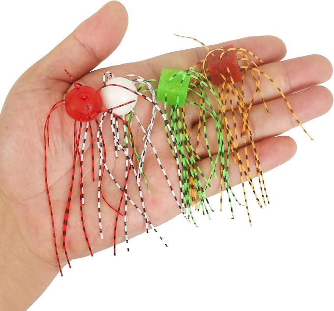 Silicone Soft Dice Fishing Lures: 12pcs Multiple Tentacles Slow Sink Soft Plastic Baits for Bass Drop Shot Finess Wacky Rig
