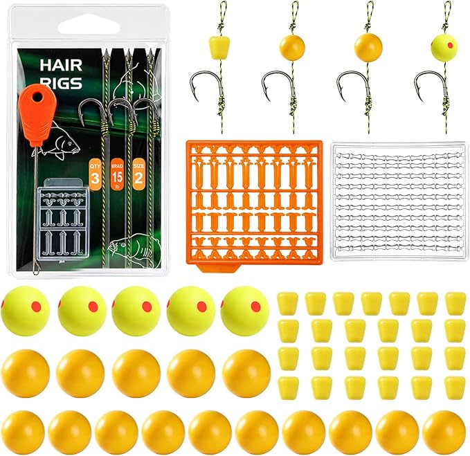 52pcs/218pcs Carp Fishing Rig Kit with Pop-Up Boilies, Dumbell Baits and Rig Needles Fishing Accessories