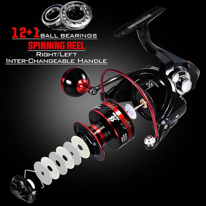 Sougayilang Fishing Rod and Reel Combo Set with Telescopic Fishing Pole Fishing Accessories and Carrier Bag for Saltwater Freshwater-2.1M Rod 2000 Reel with Bag