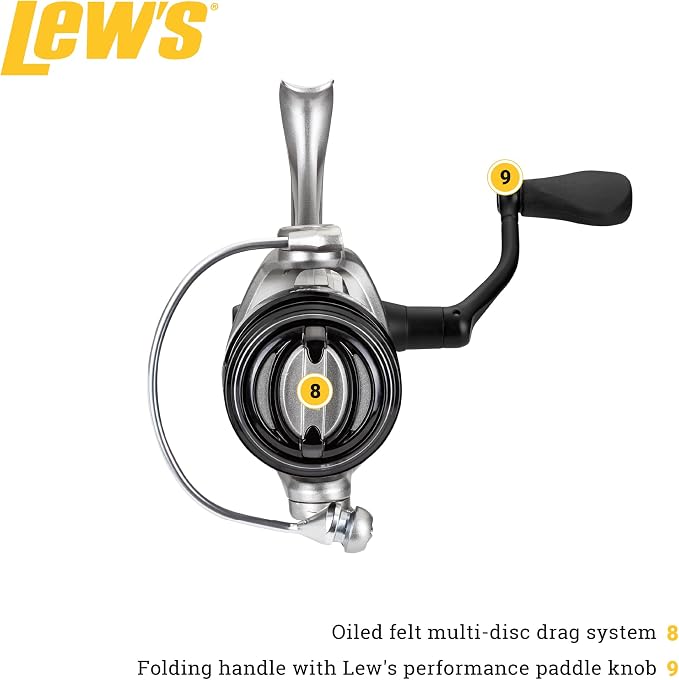 Lew's Laser SG Speed Spin Freshwater Spinning Fishing Reel, Right or Left-Hand Retrieve, 5.2:1, Zero Reverse 1-Way Clutch Bearing, Silver