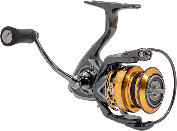 Lew’s Custom Lite 200 SS Spinning Fishing Reel, Size 200 Reel, 10+1 Bearings, 6.2:1 Gear Ratio, Tanso Tech Frame, Shallow Spool, Aluminum Speed Gears, Hybrid Carbon Drag, Reversible Retrieve, Gray