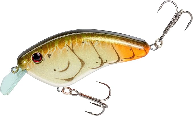 Strike King Hardliner Fishing Lure, Flat Sided Crankbait, Circuit Board Lip, Extra Tight Wobble, Size 4 Treble Hooks