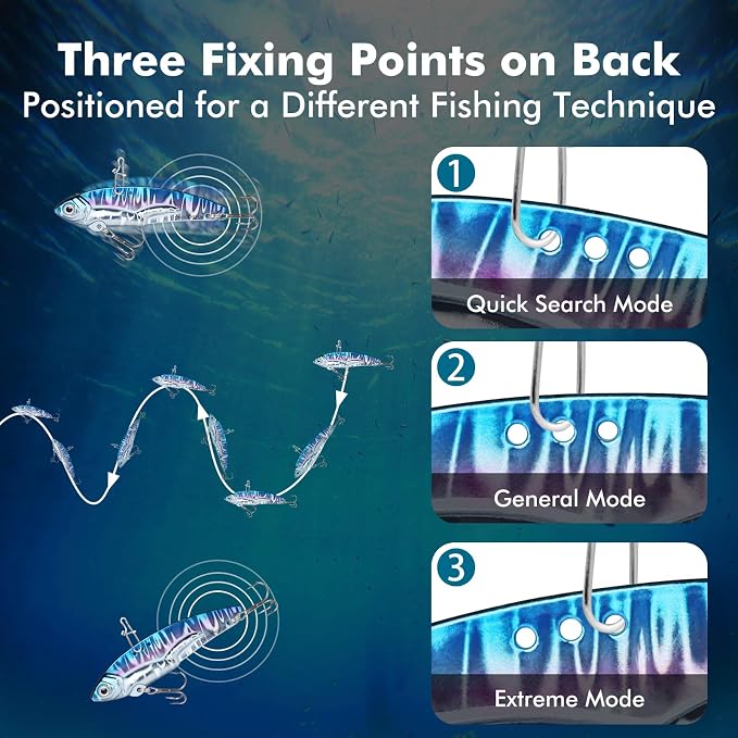 TRUSCEND Vibespinner Easy Catch Fishing Lures with BKK Hooks, Tail Spinner Baits with 4 Actions, Vibrating Swimming Flashing & Jigging for More Bites, Spoon Lures for Bass Trout Crappie Walleye Pike