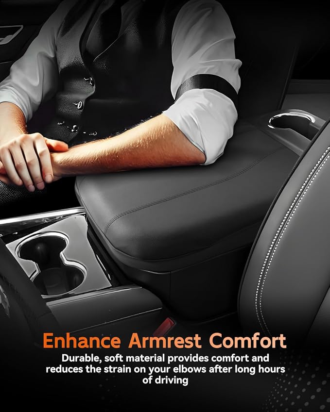 CDEFG for 2025 2026 Chevrolet Suburban Center Console Cover Armrest Box Cover for Suburban (LS, LT, RST, Z71, Premier, High Country) Accessories Console Arm Rest Protector