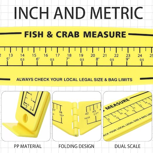 VioraWhite 2 Pcs Fish Measuring Board - 32in/80cm Folding Fishing Ruler Fishing Measurement Ruler Crab Measuring Tool Lightweight Bump Board Measuring Ruler for Boat Kayak