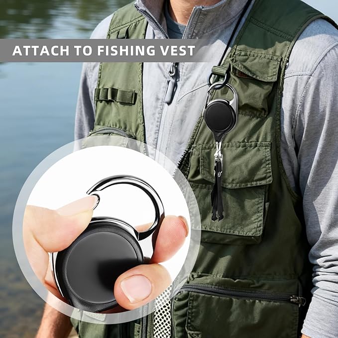 Fishing Fly Fishing Zinger Retractor, Fishing Knot Tool,Line Clipper Retractor for Fly Fishing, Freshwater Saltwater Angler Accessories Lightweight Durable Design