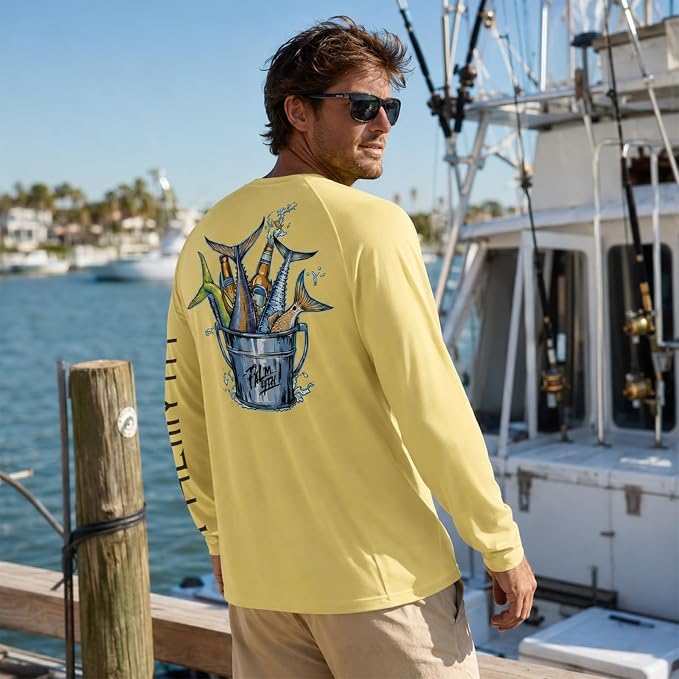 Palmyth Fishing Shirts for Men Long Sleeve UPF 50+ T Shirt Sun Protection Tee