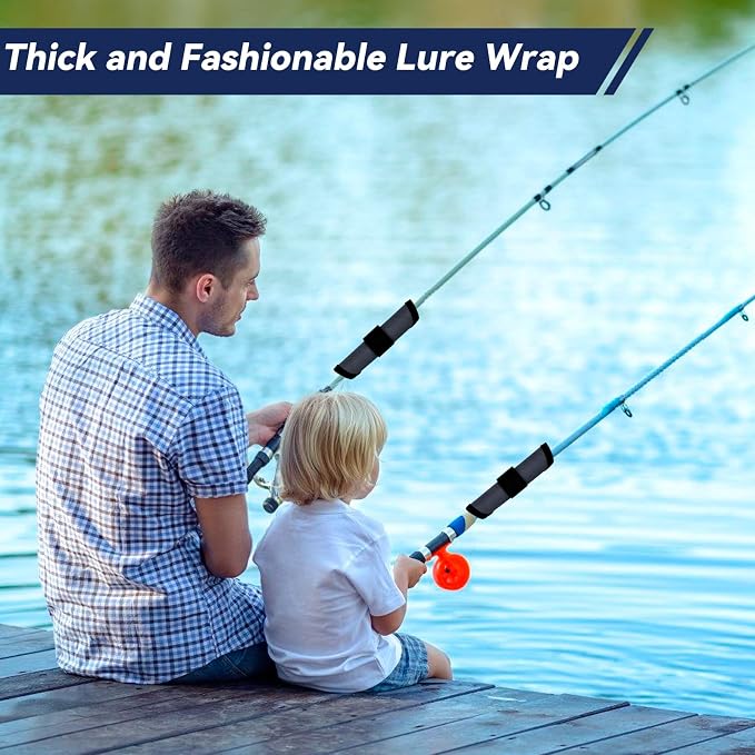 KesaPlan 8 Pack Fishing Lure Covers 6" Lure Wraps for Fishing Rod Hook Cover Bait Storage Protector Easily See Bait Glove to Keep Fishermen Safe(Red)