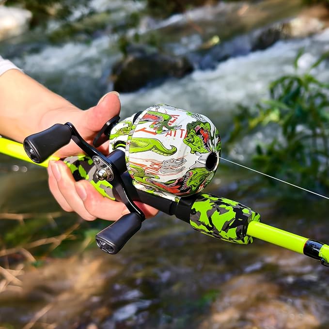 Sougayilang Casting Fishing Rod Reel Combo, 6ft High Carbon Ultralight Fishing Pole, Slow Speed 3.9:1 Gear Ratio Baitcaster Reel, Complete Freshwater Kit for Trout Bass Panfish Stream Fishing(2 packs)
