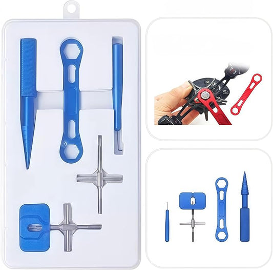 Reel Repair Tool Kit for Fishing Reel Maintenance Spool Disassembling Wrench Fishing Tools Blue