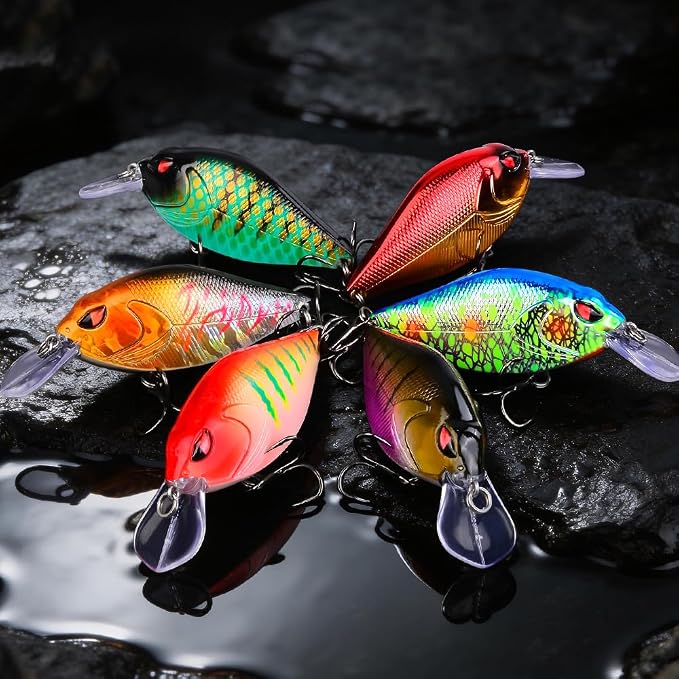 PROBEROS Crankbaits Set Fishing Lure Hard Baits Swimbaits Boat Ocean Topwater Lures Kit Fishing Tackle Hard Baits Set for Trout Bass Perch Fishing Topwater Lures Set