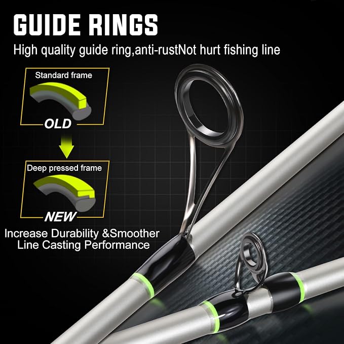 Sougayilang Baitcaster Combo, IM7 Graphite 2Pc Blank Rods,M/MH Power,EVA Handle & Stainless Steel Guides，7.1:1 Gear Ratio, 18LB Drag for Bass, Walleye, Pike