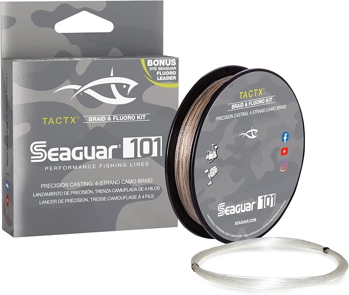Seaguar TactX Braided Fishing Line & Fluoro Kit, with Free Leader