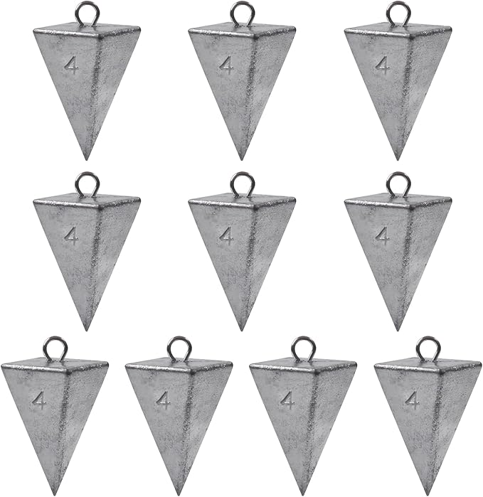 Pyramid Sinkers Fishing Weights, Saltwater Surf Fishing Sinkers Triangle Fishing Weights for Ocean Saltwater Surf Fishing Gear Tackle 1oz 2oz 3oz 4oz 5oz 6oz 8oz