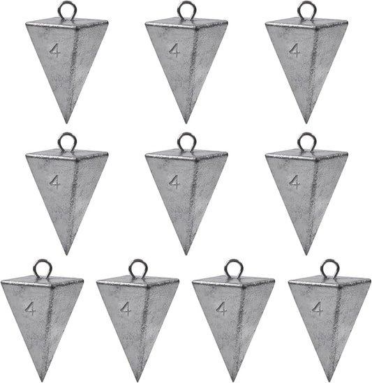 Pyramid Sinkers Fishing Weights, Saltwater Surf Fishing Sinkers Triangle Fishing Weights for Ocean Saltwater Surf Fishing Gear Tackle 1oz 2oz 3oz 4oz 5oz 6oz 8oz