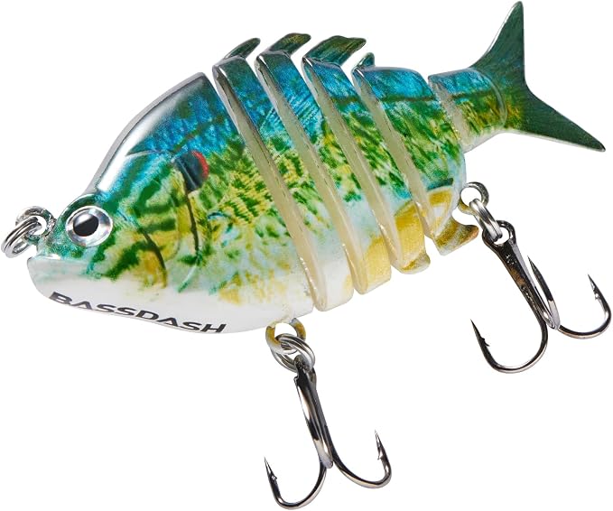 Bassdash SwimPanfish 0.34oz Hard Swimbaits Multi Jointed Topwater Trout Bass Fishing Crank Lure for Freshwater and Saltwater