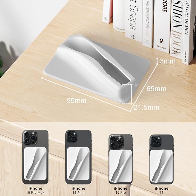 DOB SECHS Silicone Lip Holder for Cell Phone Lipstick Lip Glaze Phone Case Adhesive Back Stick On Holder for iPhone and Android Smartphone,Grey+Blue