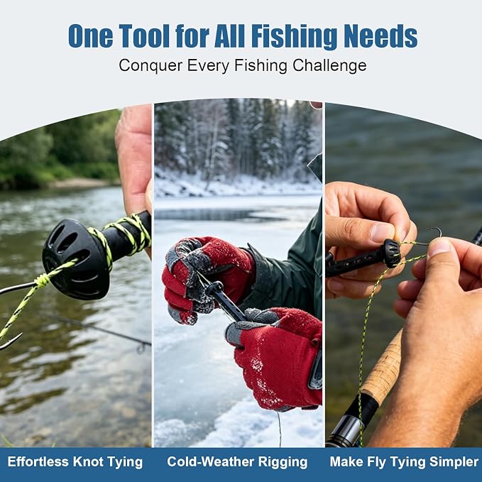 Fly Fishing Magnetic Fly Threader, Fishing Accessory to Easy Rig Small Flies Fly Tying Tool, Universal Tippet Threader Knot Helper, Fits Most Hooks Tippets & Fly Styles