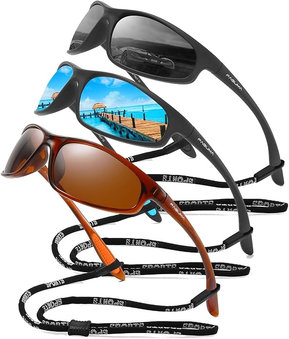 FAGUMA Polarized Sports Sunglasses For Men Cycling Driving Fishing UV400 Protection