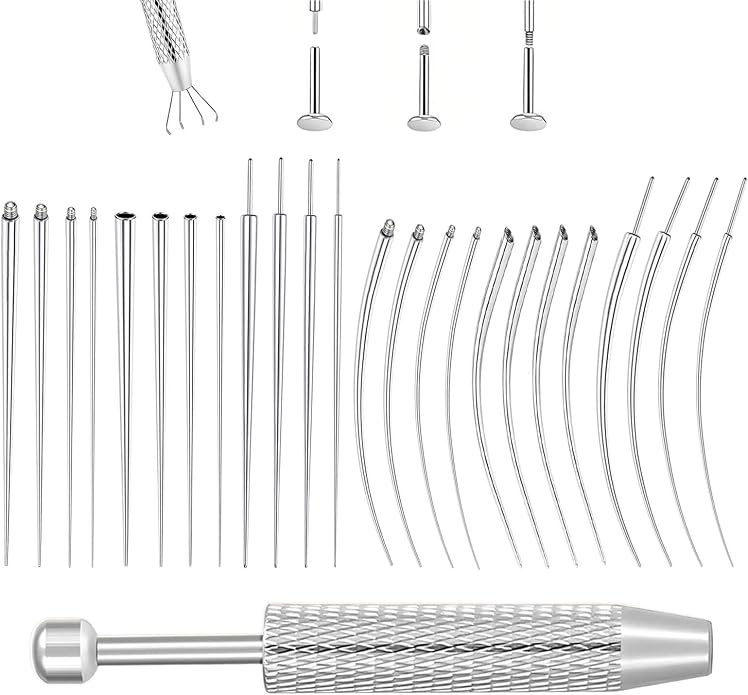 Uni-J Piercing Taper Ball Grabber Tool for Changing Jewelry - 14G 16G 18G 20G Threadless/Internal thread/External Thread Stretching Kit for Ear/Nose/Navel/Nipple/Lip/Eyebrow/Tongue