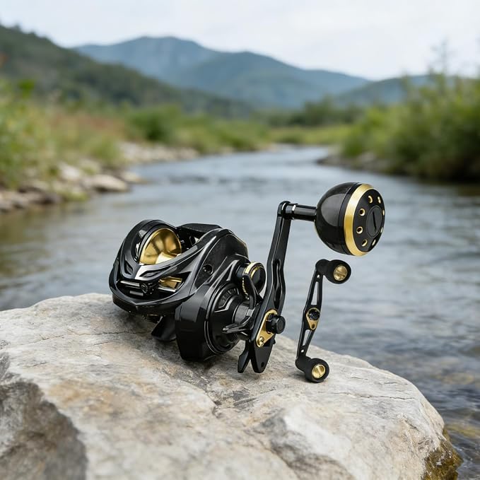 Carbon Fiber Baitcasting Reel, Baitcasting Fishing Reel for Trout Fishing, 35lbs Max Drag, 6.3:1 Gear Ratio, Double Row Magnetic Brake